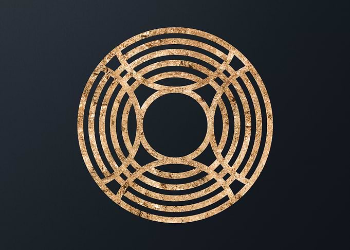 Gold Geometric Glyph Sign