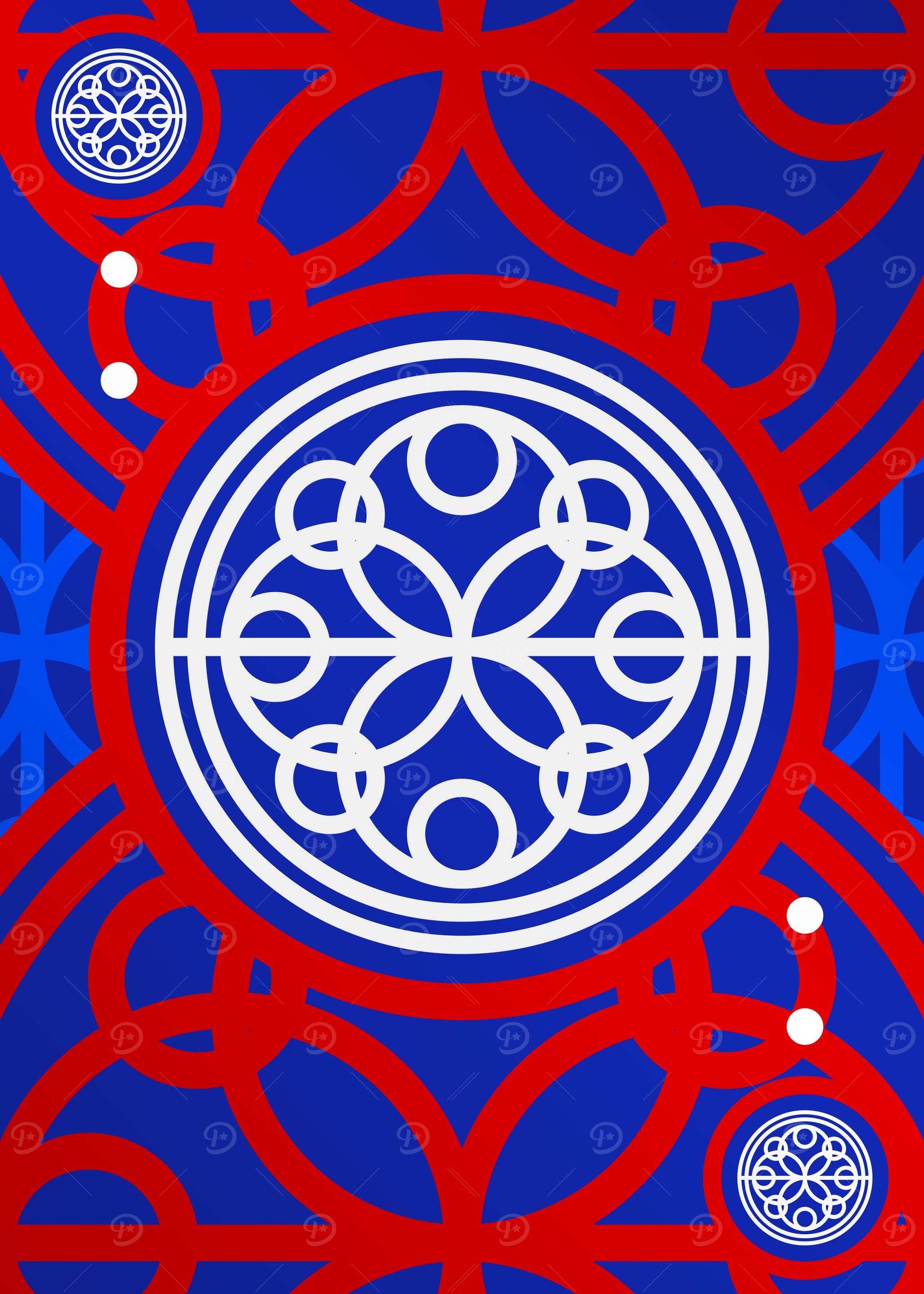 Red White and Blue Glyph