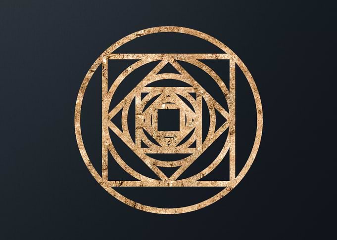 Gold Geometric Glyph Sign