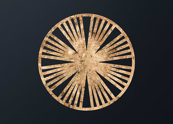Gold Geometric Glyph Sign