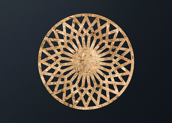 Gold Geometric Glyph Sign