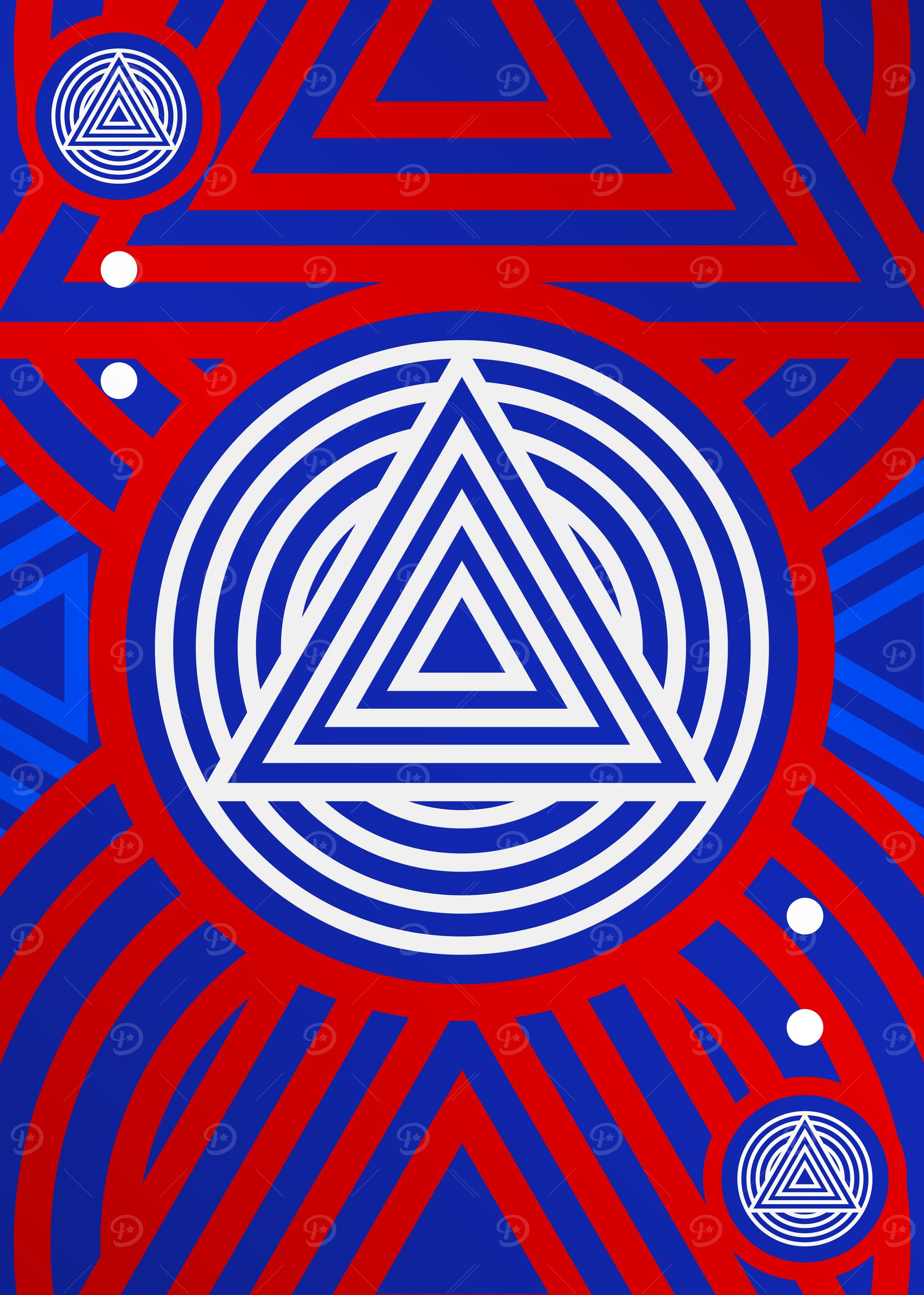 Red White and Blue Glyph