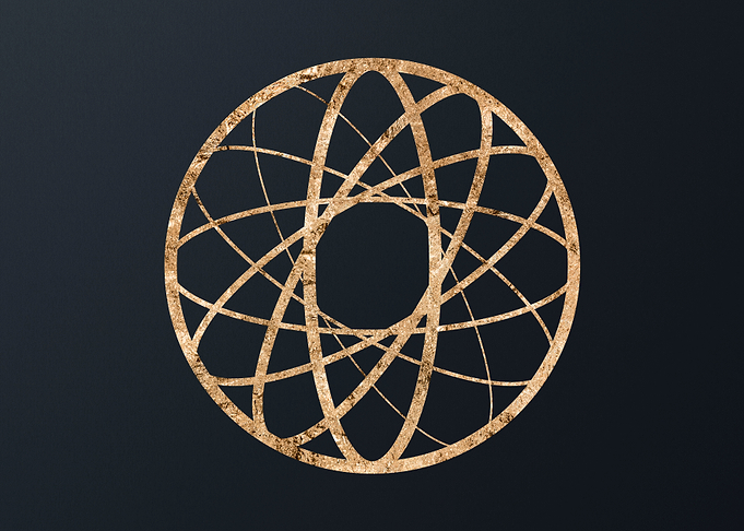 Gold Geometric Glyph Sign