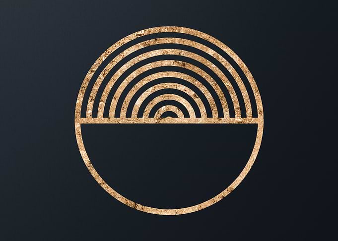 Gold Geometric Glyph Sign