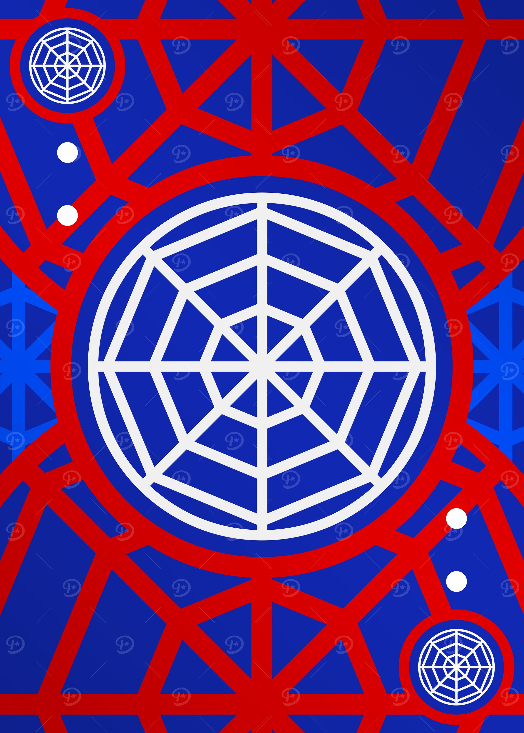 Red White and Blue Glyph