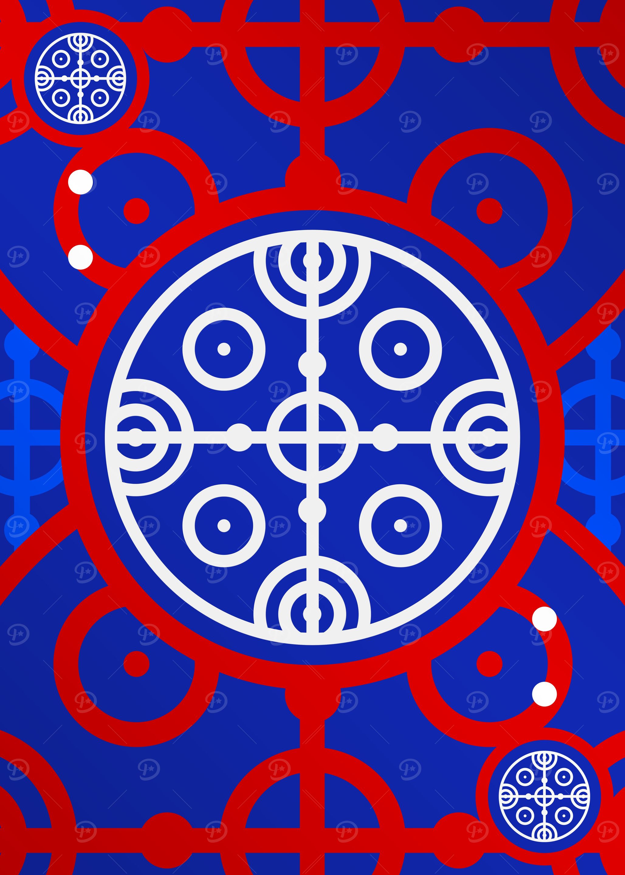 Red White and Blue Glyph