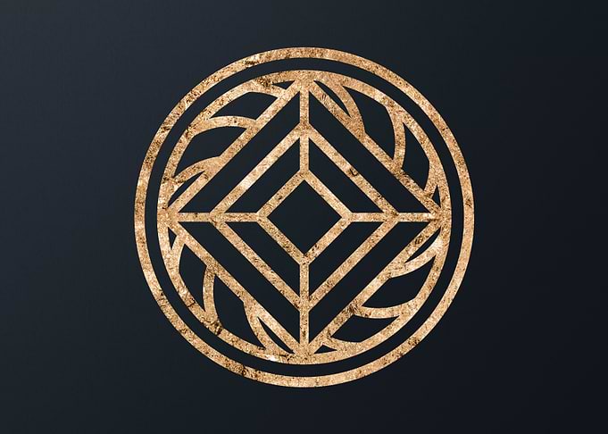 Gold Geometric Glyph Sign