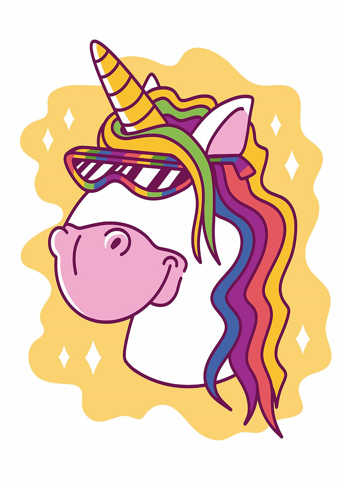 Unicorn cute with sunglass