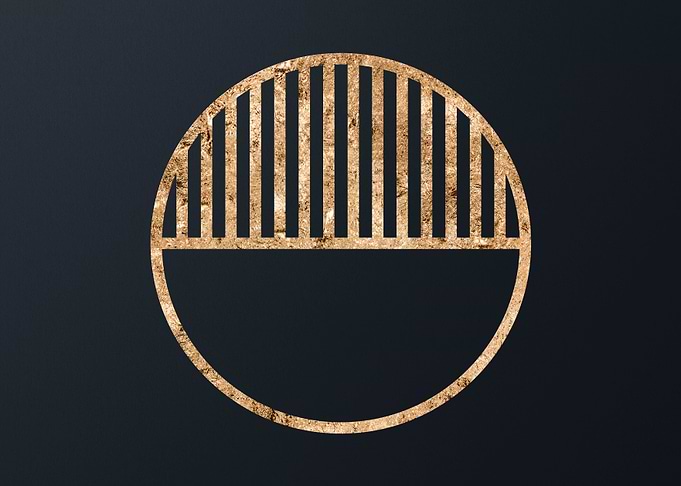 Gold Geometric Glyph Sign