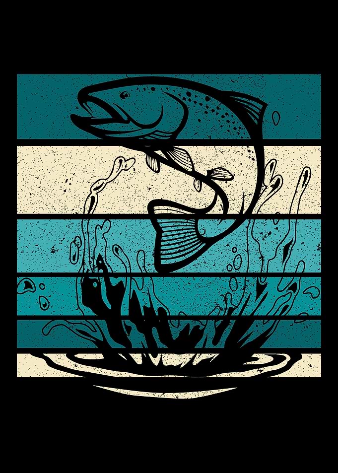 Retro Vintage Trout