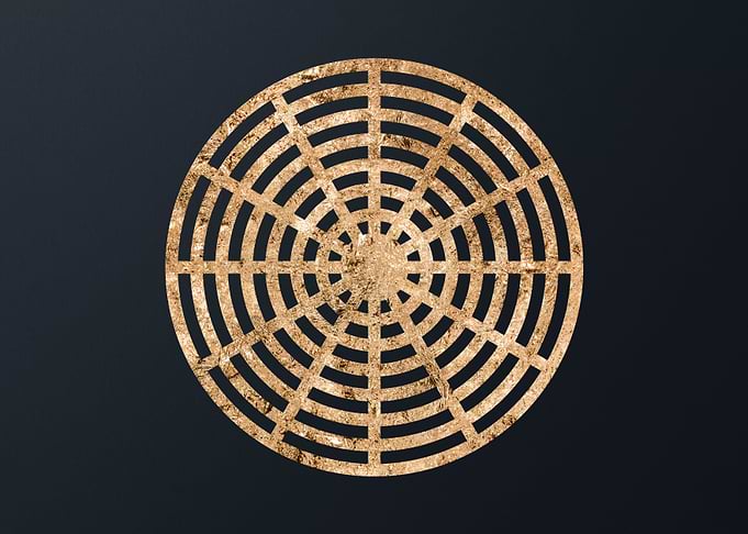 Gold Geometric Glyph Sign
