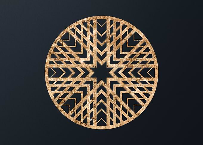 Gold Geometric Glyph Sign