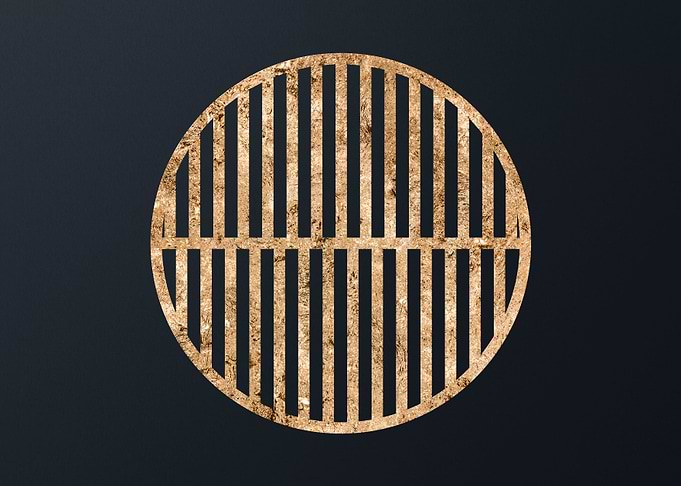 Gold Geometric Glyph Sign