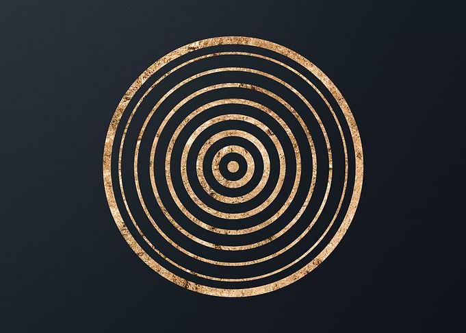 Gold Geometric Glyph Sign