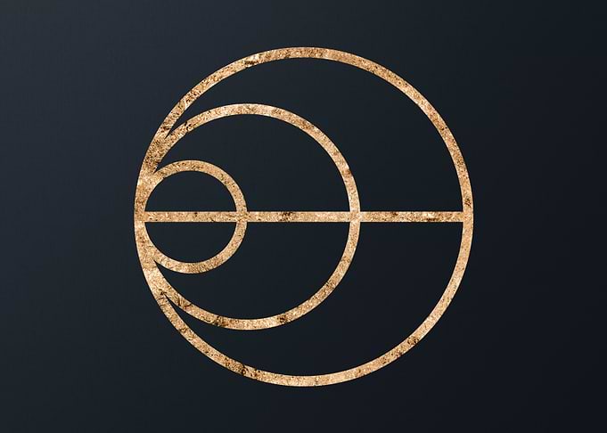 Gold Geometric Glyph Sign