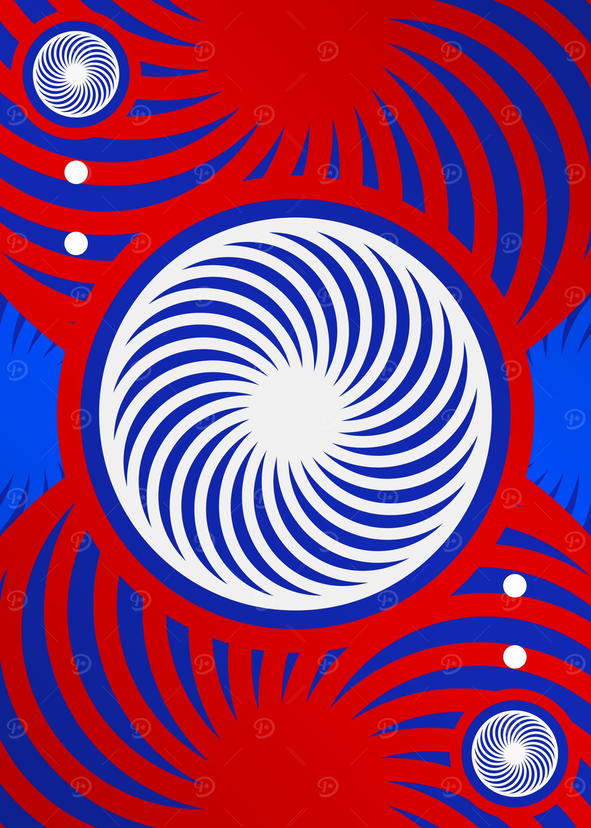 Red White and Blue Glyph