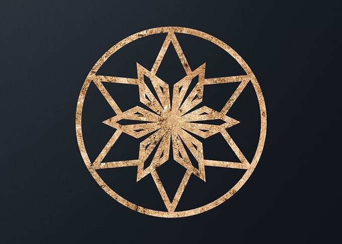 Gold Geometric Glyph Sign