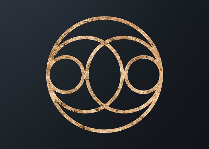 Gold Geometric Glyph Sign