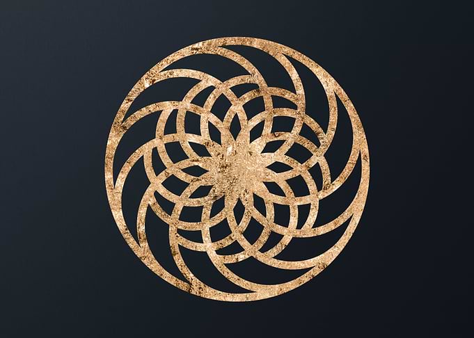 Gold Geometric Glyph Sign