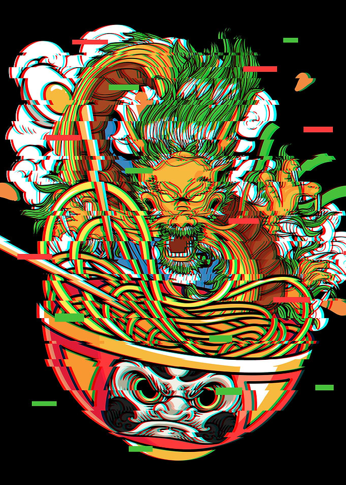 Ramen Dragon Vaporwave