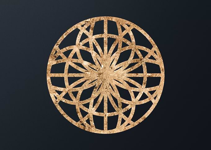 Gold Geometric Glyph Sign