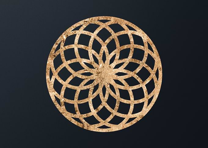 Gold Geometric Glyph Sign