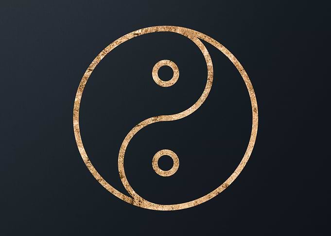 Gold Geometric Glyph Sign