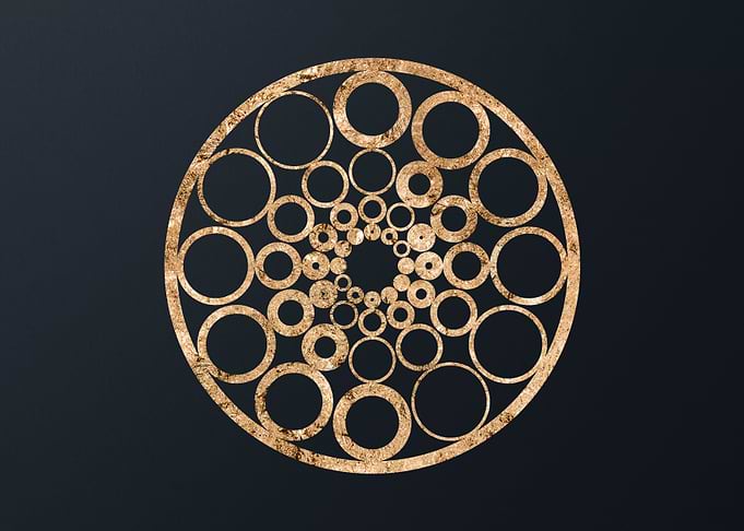Gold Geometric Glyph Sign