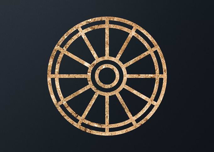 Gold Geometric Glyph Sign