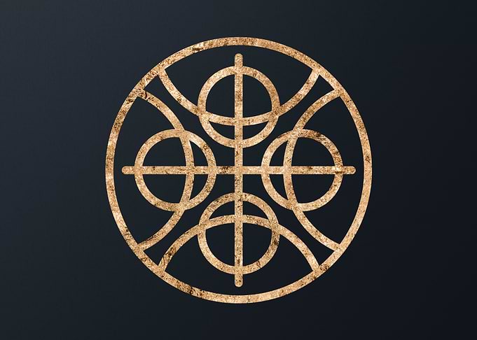 Gold Geometric Glyph Sign