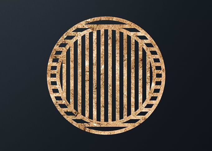 Gold Geometric Glyph Sign
