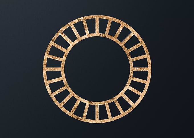 Gold Geometric Glyph Sign