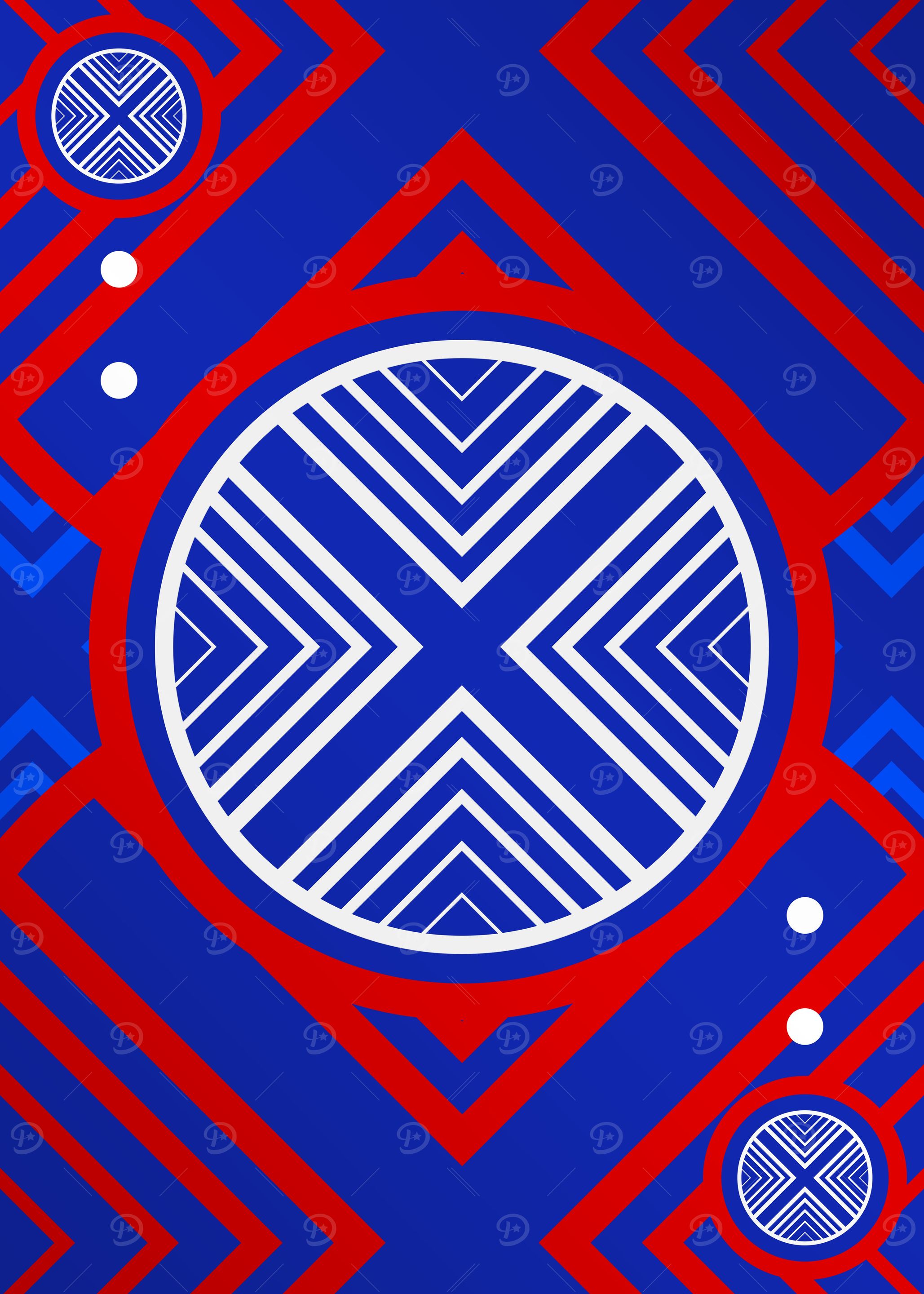 Red White and Blue Glyph