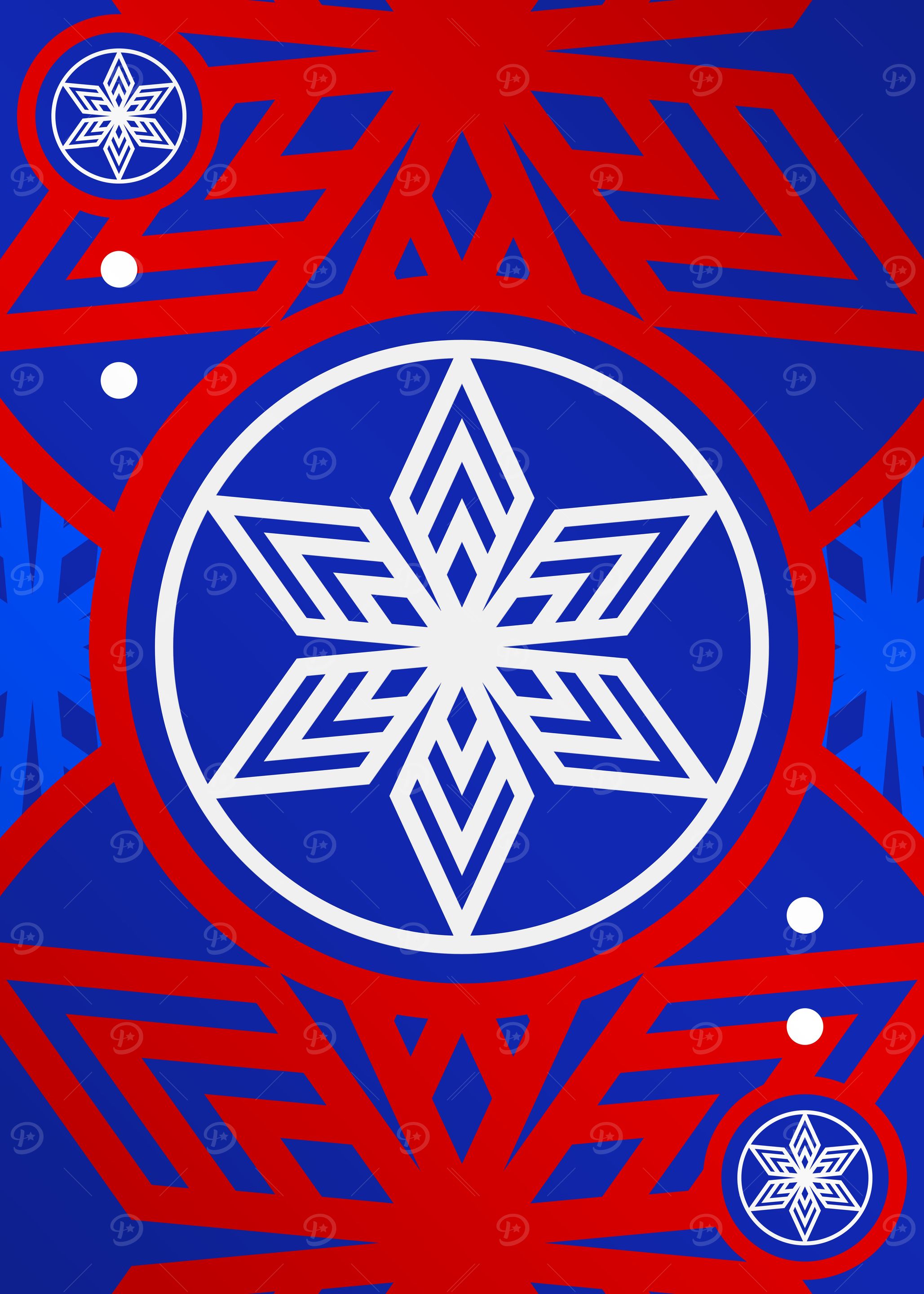 Red White and Blue Glyph