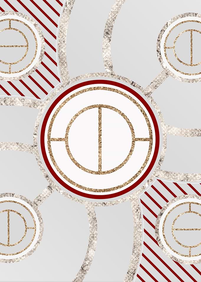 Merry Red and White Glyph