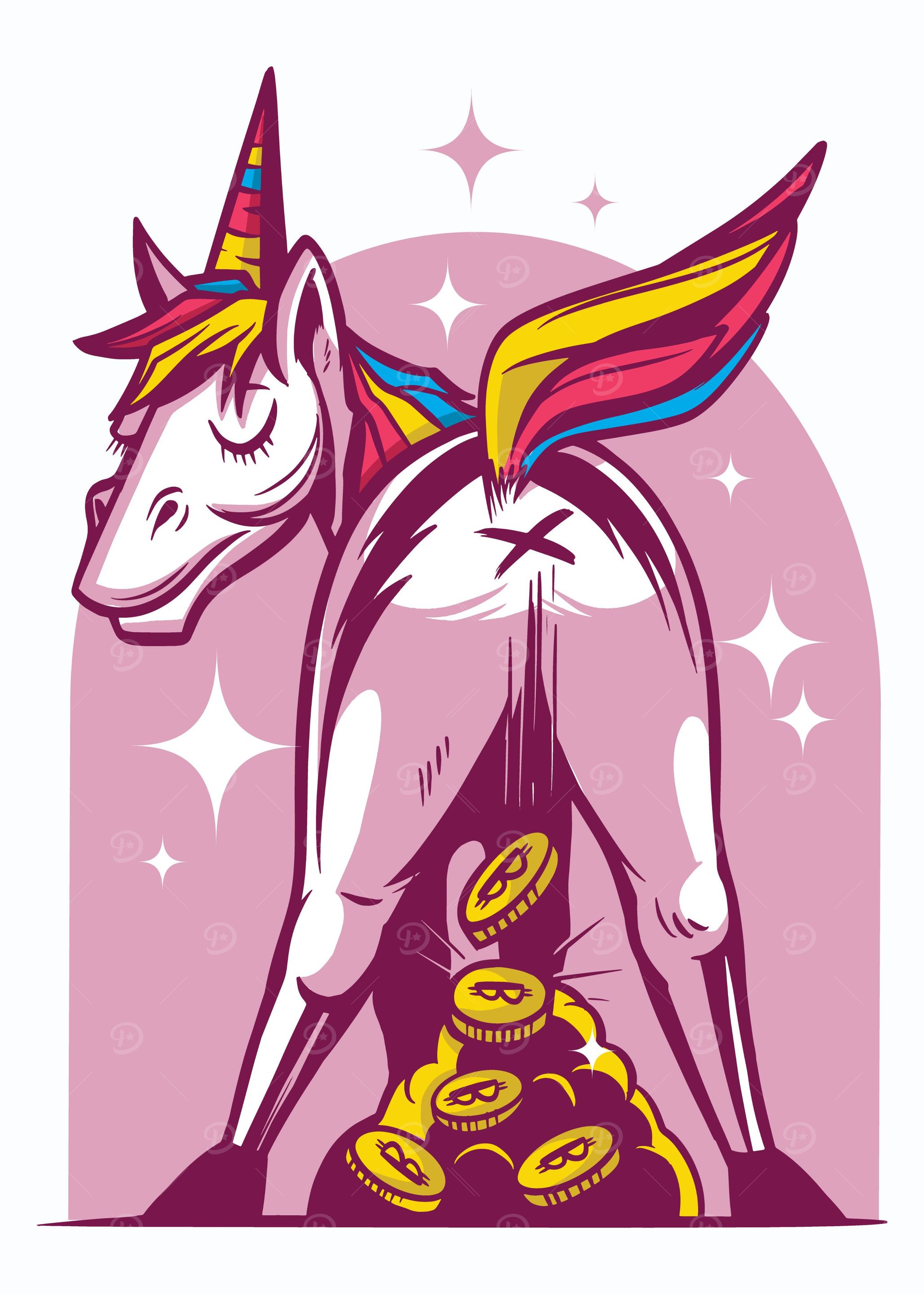 Unicorn cute bitcoin
