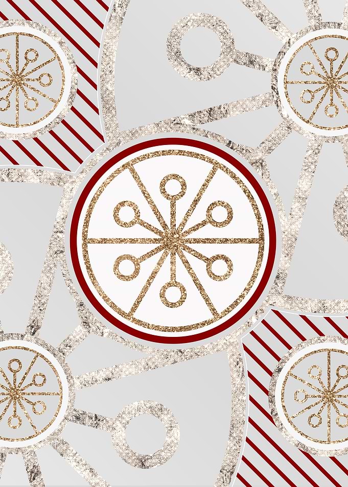 Merry Red and White Glyph