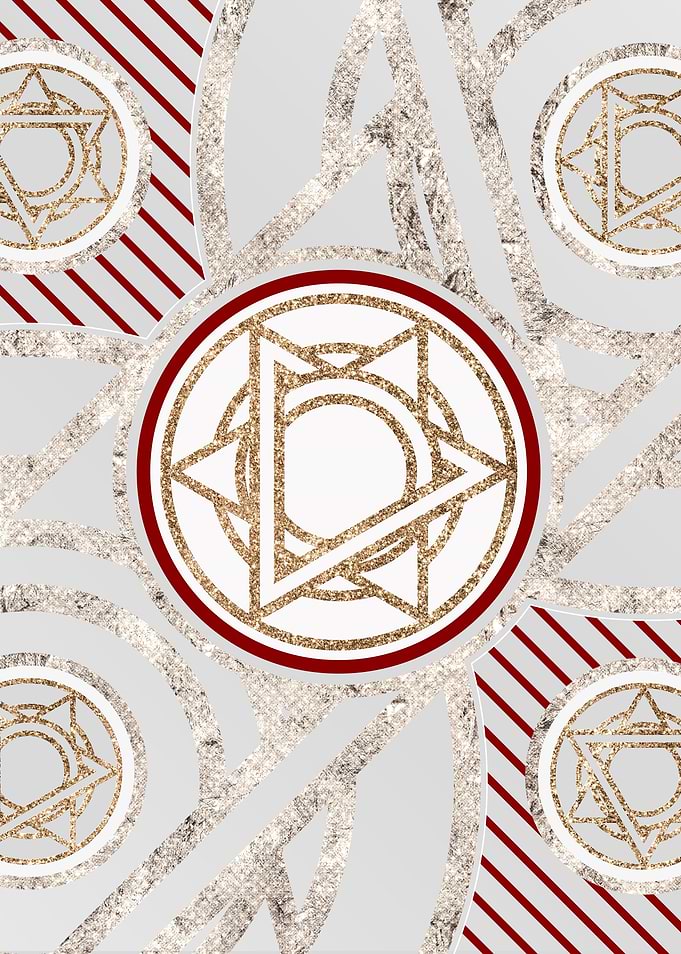 Merry Red and White Glyph