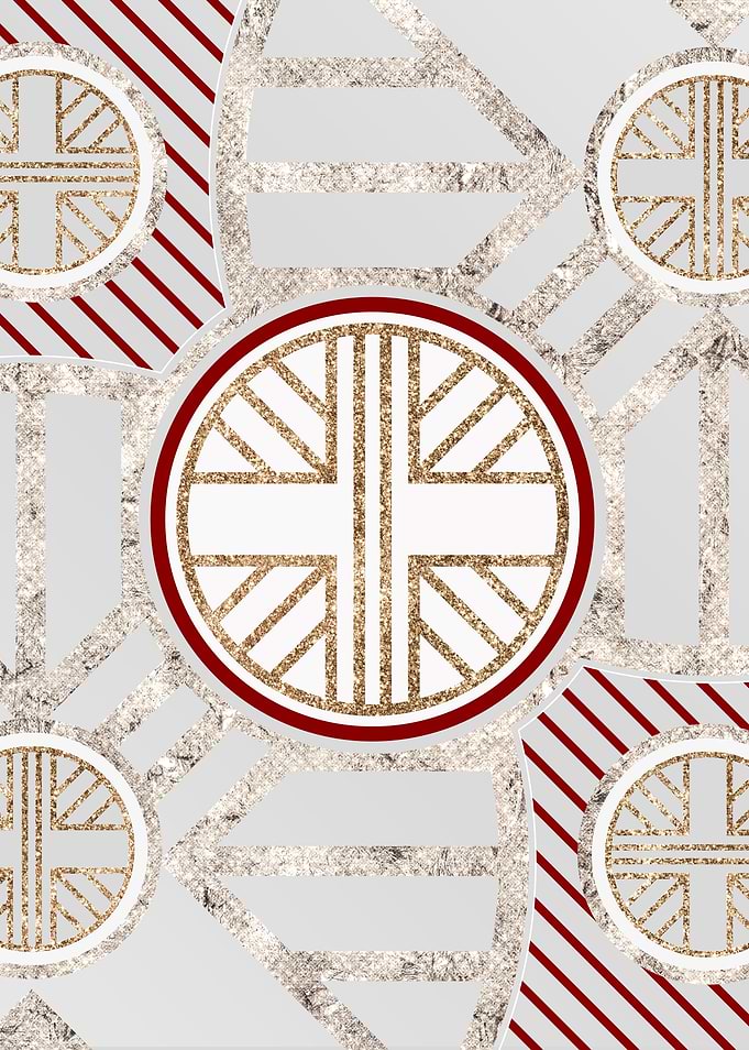 Merry Red and White Glyph