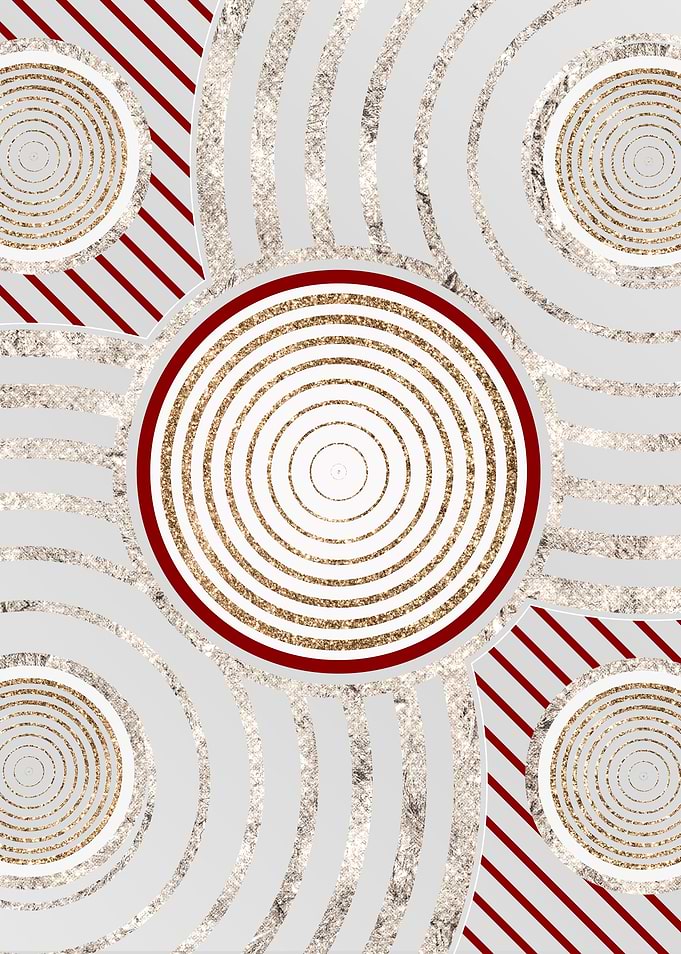 Red Gold and White Glyph