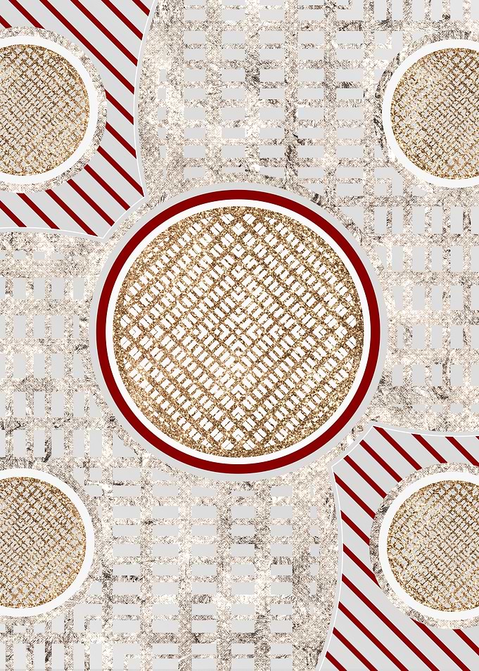 Gold Red and White Glyph