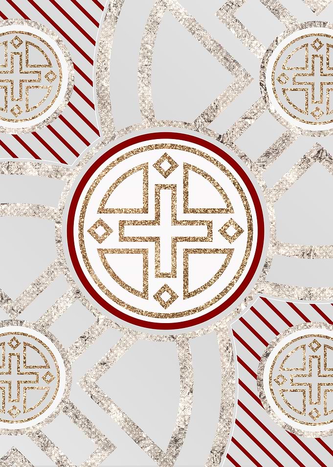 Merry Red and White Glyph