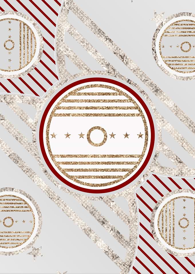 Merry Red and White Glyph
