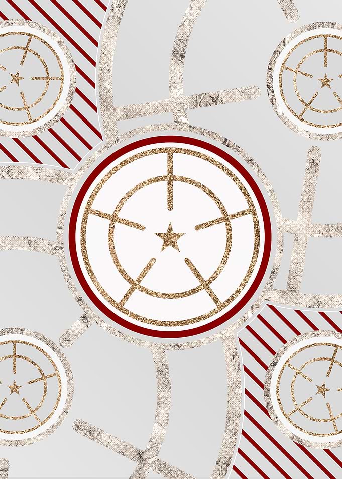 Merry Red and White Glyph