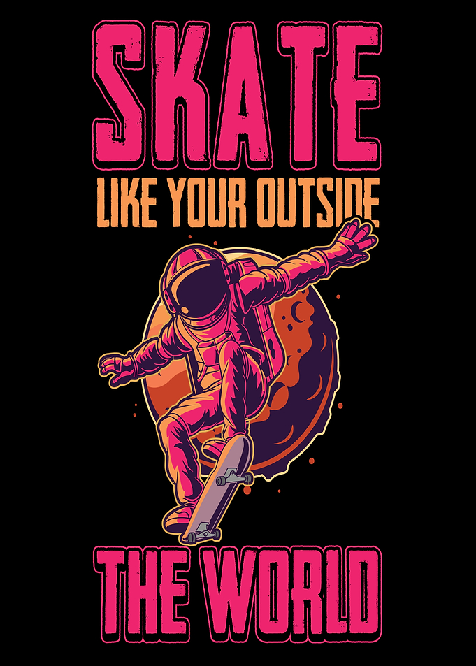 Astronaut skate on world