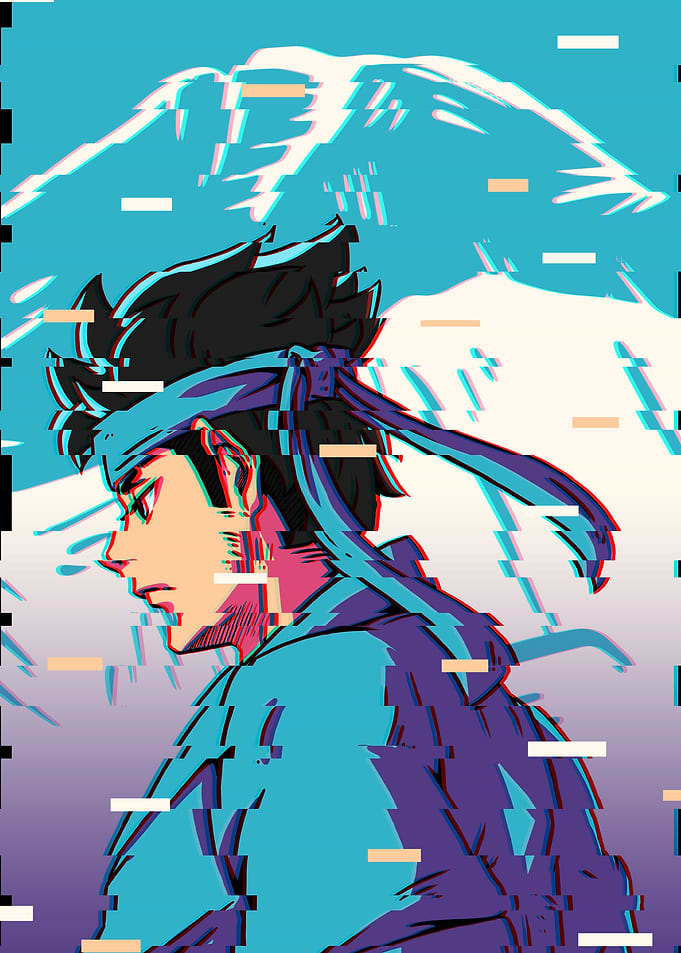 Karate Anime Boy Vaporwave