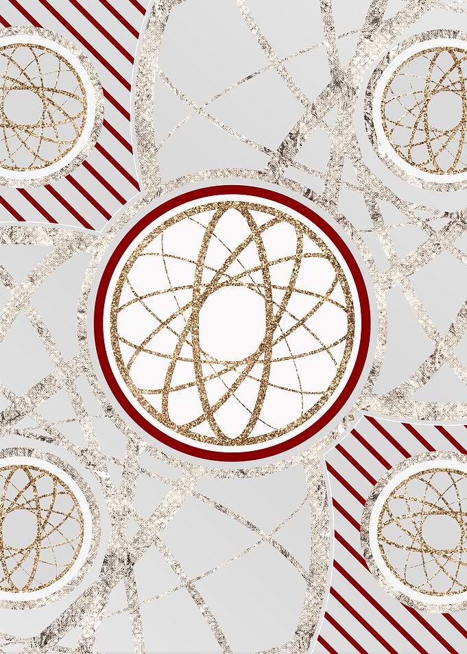 Red Gold and White Glyph