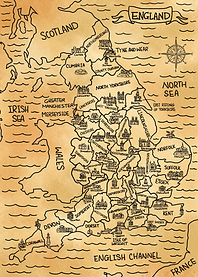 Brown Vintage England Map