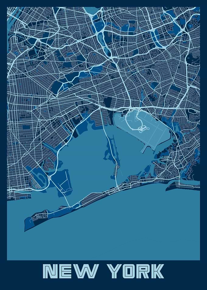 New York Map America USA