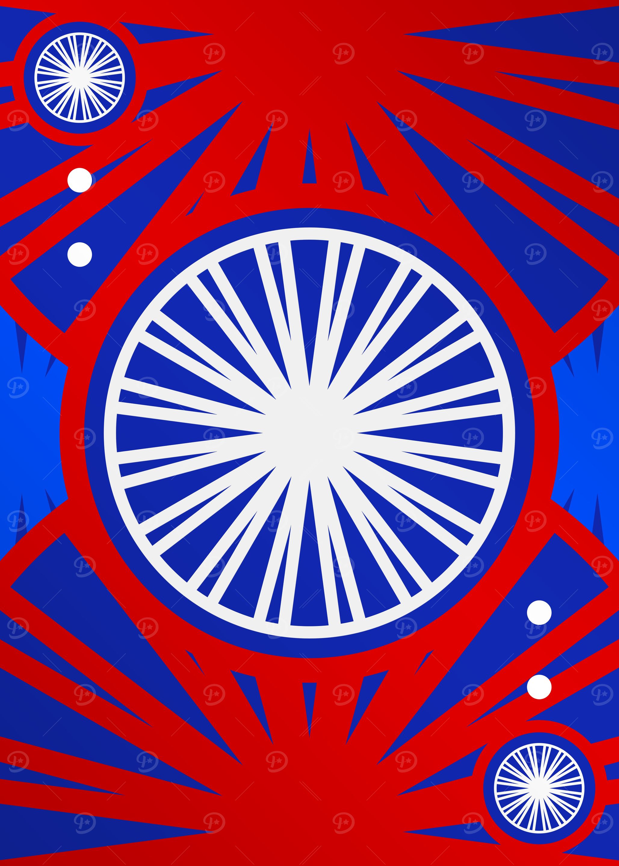 Red White and Blue Glyph